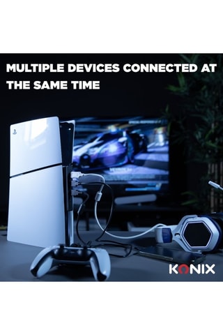 Concentrador de portas USB PS5 Slim - 4 entradas - Preto