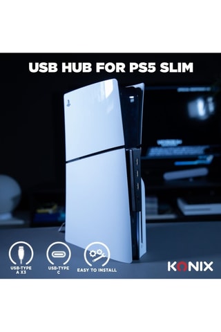 Concentrador de portas USB PS5 Slim - 4 entradas - Preto