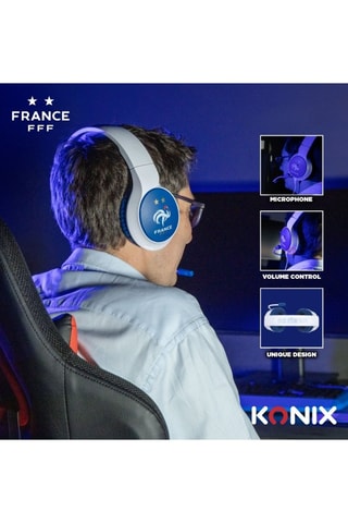 Auscultadores gaming FFF - Branco e azul