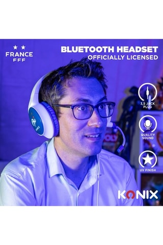 Auscultadores gaming FFF - Branco e azul