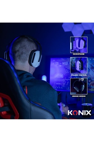 Auscultadores Gaming - Compatibilidade PS5 - Preto branco