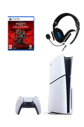 PlayStation 5 Edição Standard 1TB, Auscultadores gaming e Assassin's Creed Shadows
