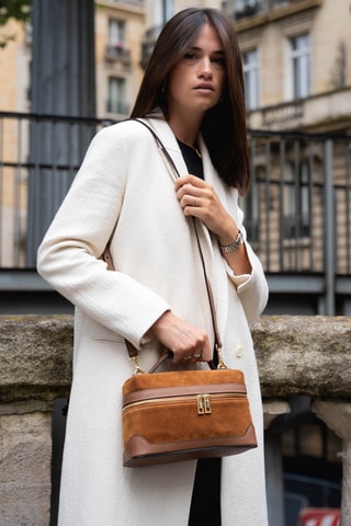 Sac bandoulière en nubuck Grand Simos Suede - Camel