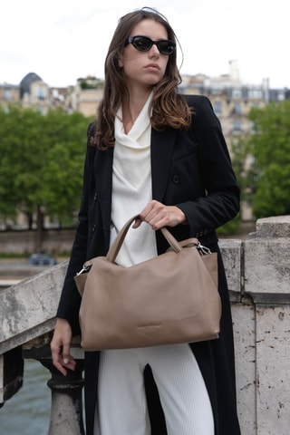 Sac à main en cuir Emerald - Taupe