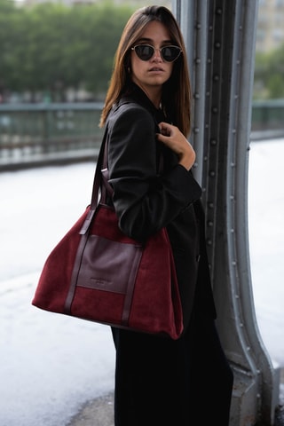 Cabas en nubuck Malta Suede - Bordeaux