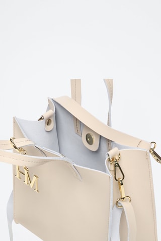 Sac à main moyen en cuir Coti  - Beige