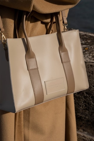 Sac à main en cuir Bahamas - Beige