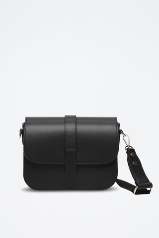 Sac bandoulière en cuir Monica - Noir et doré
