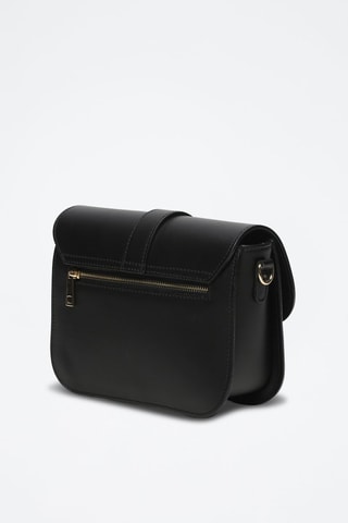 Sac bandoulière en cuir Monica - Noir et doré