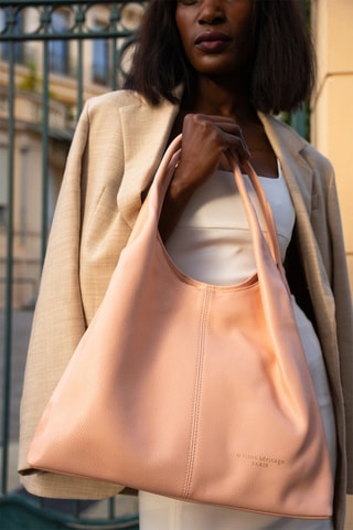 Cabas en cuir Tikki - Rose