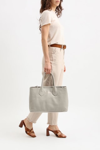 Cabas en cuir Miliau - Gris clair