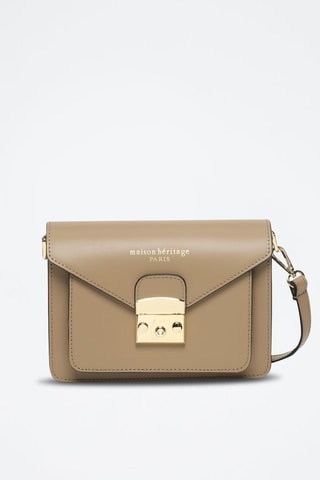 Sac bandoulière en cuir Vic - Taupe