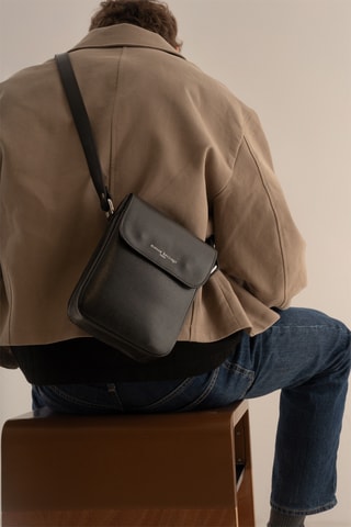 Sac bandoulière en cuir Emir - Noir