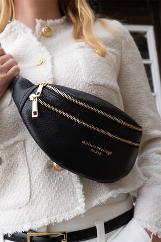 Sac banane en cuir - Noir