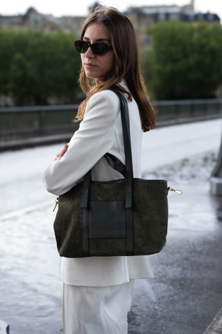 Cabas en nubuck Mini Malta - Vert