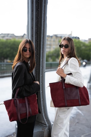 Cabas en nubuck Mini Malta - Bordeaux