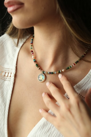 Collier - Plaqué or jaune et zircons