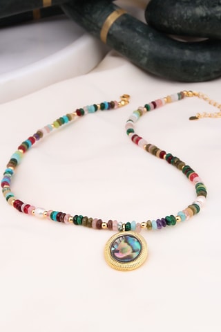 Collier - Plaqué or jaune et zircons