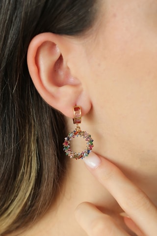 Boucles d’oreilles - Plaqué or jaune et zircons