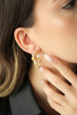 Boucles d’oreilles - Plaqué or jaune et perles de culture