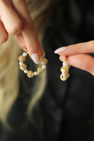 Boucles d’oreilles - Plaqué or jaune et perles de culture