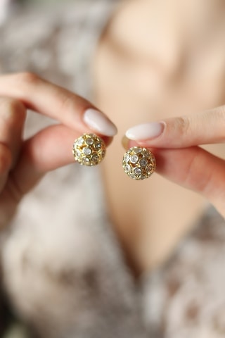 Boucles d’oreilles - Plaqué or jaune et zircons