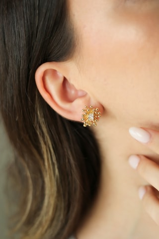 Boucles d’oreilles - Plaqué or jaune et zircons