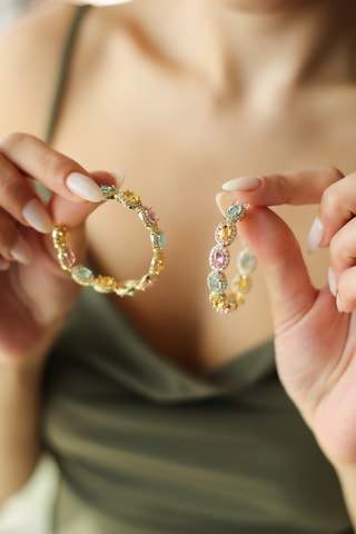 Créoles - Plaqué or jaune et zircons