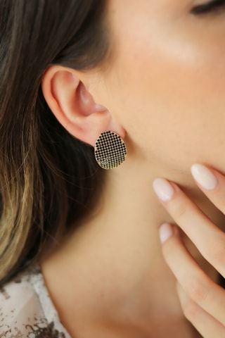 Boucles d’oreilles - Plaqué or jaune et zircons