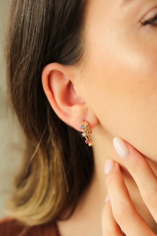 Créoles - Plaqué or jaune et zircons