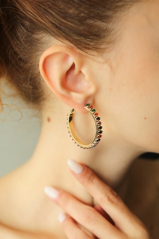 Créoles - Plaqué or jaune et zircons