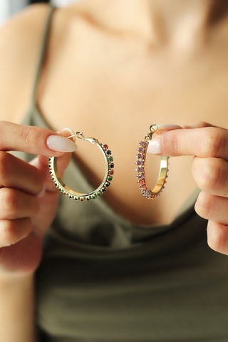 Créoles - Plaqué or jaune et zircons