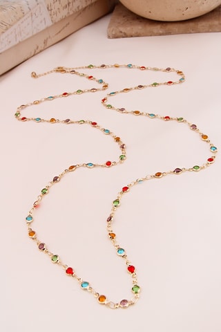 Collier - Plaqué or jaune et zircons