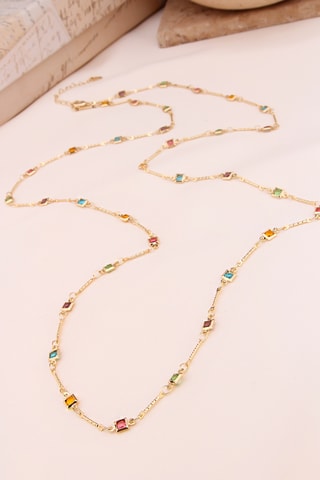 Collier - Plaqué or jaune et zircons