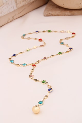 Collier - Plaqué or jaune et zircons