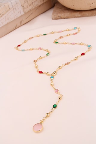 Collier - Plaqué or jaune et zircons