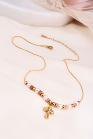 Collier - Plaqué or jaune et perles de culture