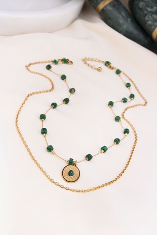 Collier - Plaqué or jaune et zircons