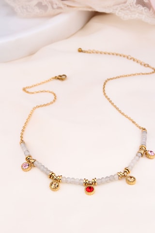 Collier - Plaqué or jaune et zircons