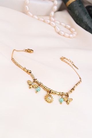 Bracelet - Plaqué or jaune et zircons