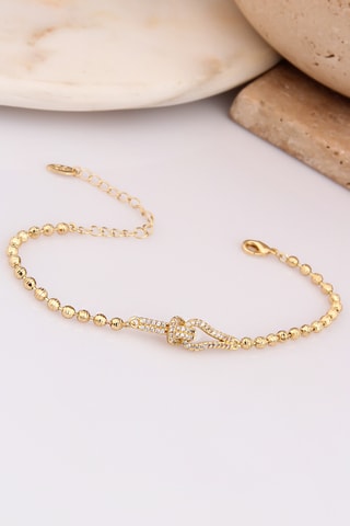 Bracelet - Plaqué or jaune et zircons