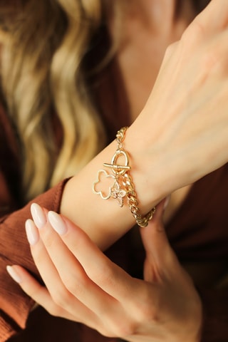 Gourmette - Plaqué or jaune et zircons