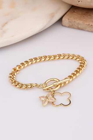 Gourmette - Plaqué or jaune et zircons