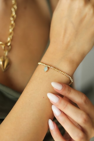 Bracelet - Plaqué or jaune et zircon