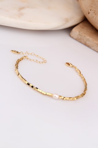 Bracelet - Plaqué or jaune et zircon