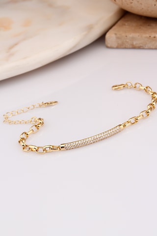 Bracelet - Plaqué or jaune et zircons