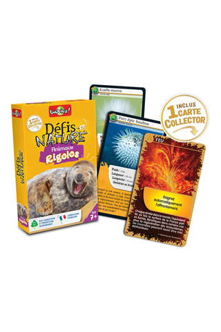 Jeu de cartes éducatif français Défis Nature - Animaux rigolos - Dès 7 ans