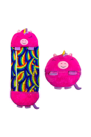Sac de couchage transformable en oreiller licorne - Rose - 135 x 50 cm