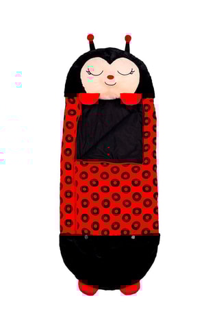 Sac de couchage transformable en oreiller coccinelle - Rouge et noir - 170 x 70 cm