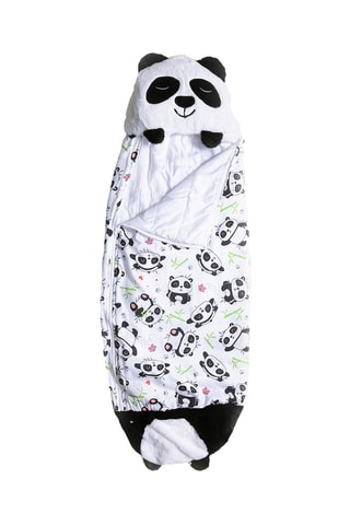 Sac de couchage transformable en oreiller panda - Blanc et noir - 170 x 70 cm